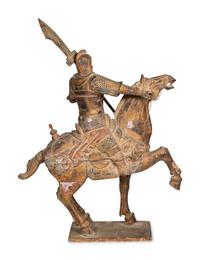 A Carved Chinese Warrior on Horseback