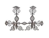 A Pair of Wrought Iron Andirons