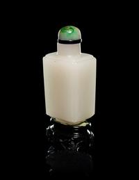 A Pale Celadon Jade Rectangular Snuff Bottle