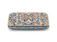 A Russian Silver-Gilt and Enamel Cigarette Case