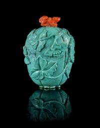 A Turquoise Snuff Bottle Height 2 inches.