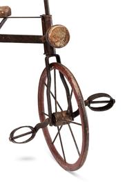 A Painted Wood and Iron Fast and Reliable Deliveries Child’s Tricycle