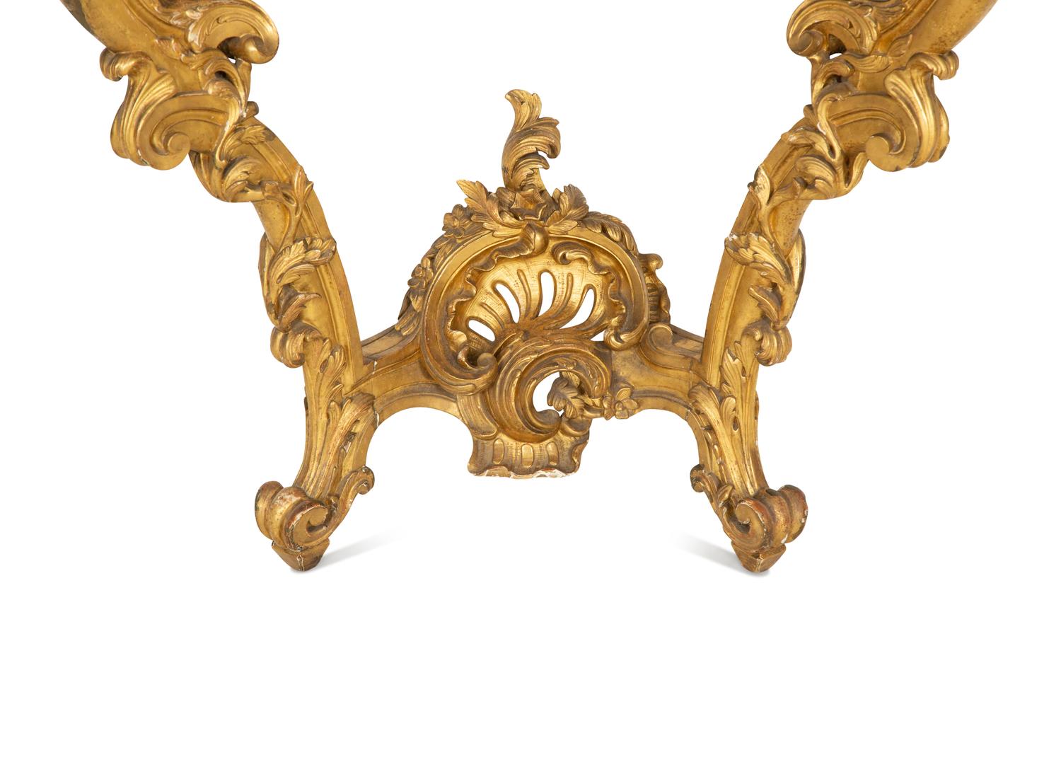 A Louis XV Giltwood and Marble Top Console Table