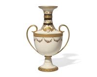 A Wedgwood Parcel Gilt Twin-Handled Creamware Vase