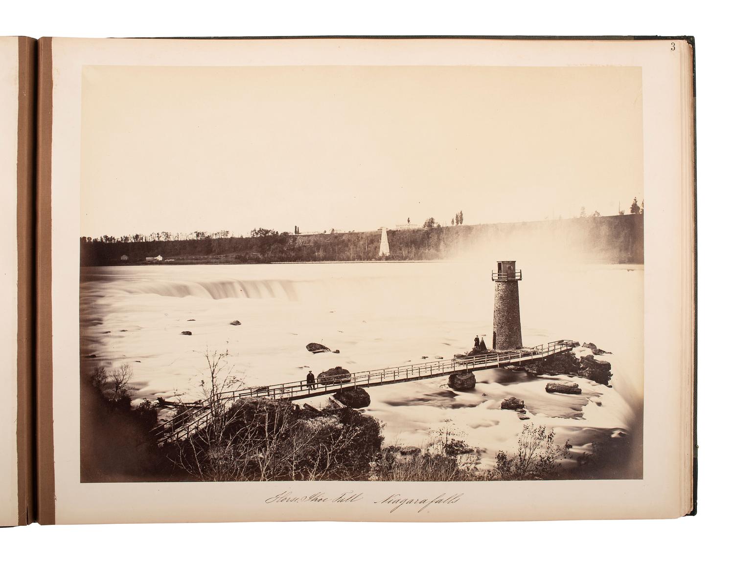 [NIAGARA FALLS, NY - EARLY PHOTOGRAPHY]. An album containing 20 views of Niagara Falls. Niagara Falls, New York, compiled in 1867.