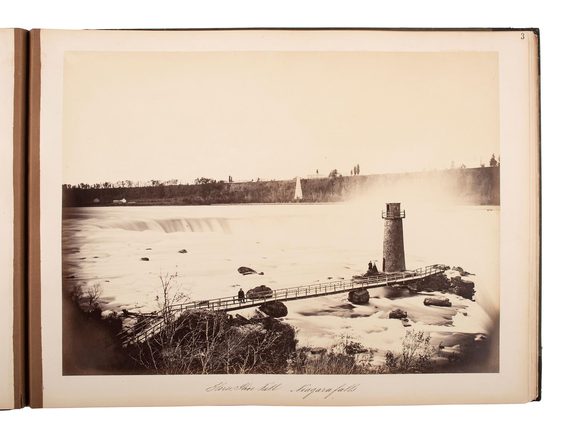 [NIAGARA FALLS, NY - EARLY PHOTOGRAPHY]. An album containing 20 views of Niagara Falls. Niagara Falls, New York, compiled in 1867.