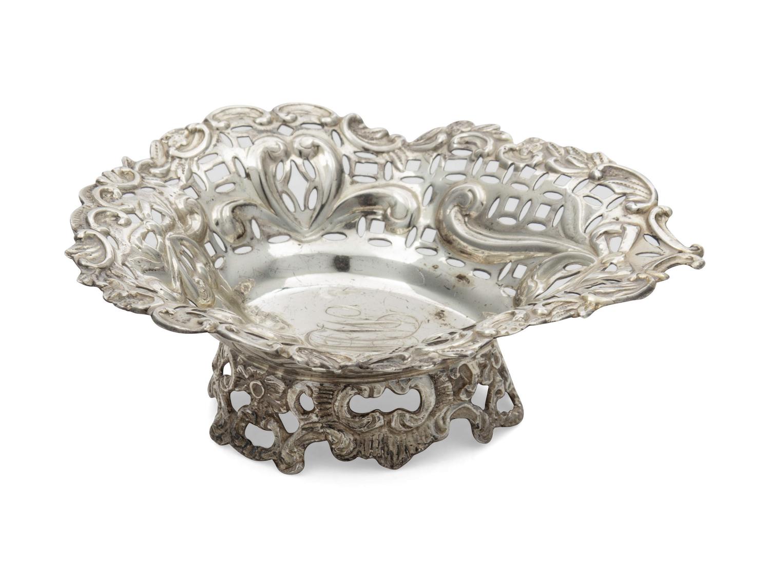 An English Silver Candy Dish — Maker's mark obscured, Birmingham 20th Century
