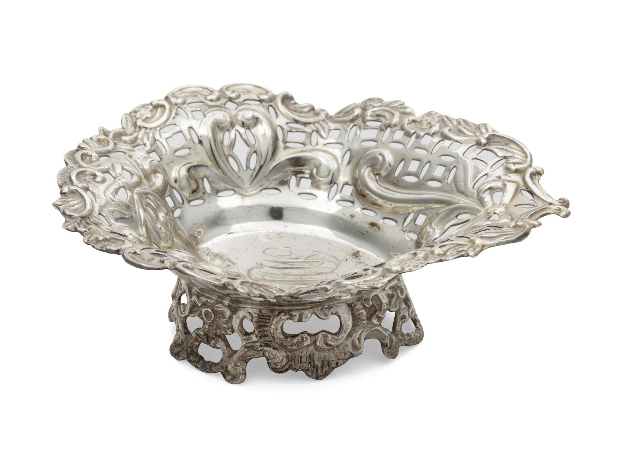 An English Silver Candy Dish — Maker's mark obscured, Birmingham 20th Century