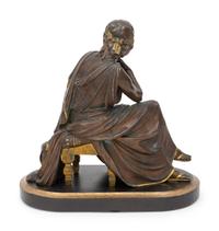 A Parcel Gilt Bronze Sculpture of Virgil