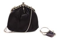 Judith Leiber Black Satin Bag