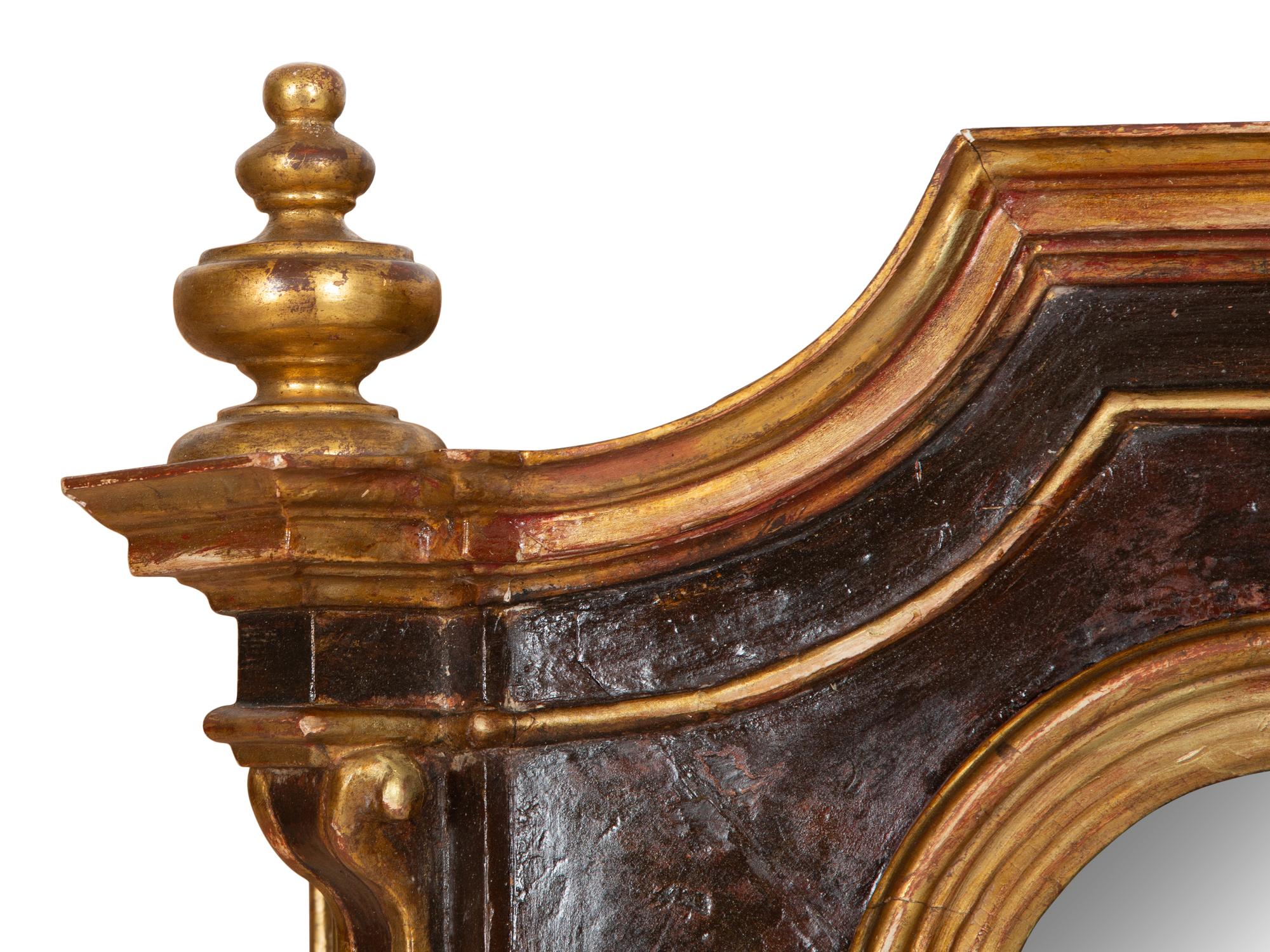 An Italian Painted and Parcel Gilt Reliquary Cabinet