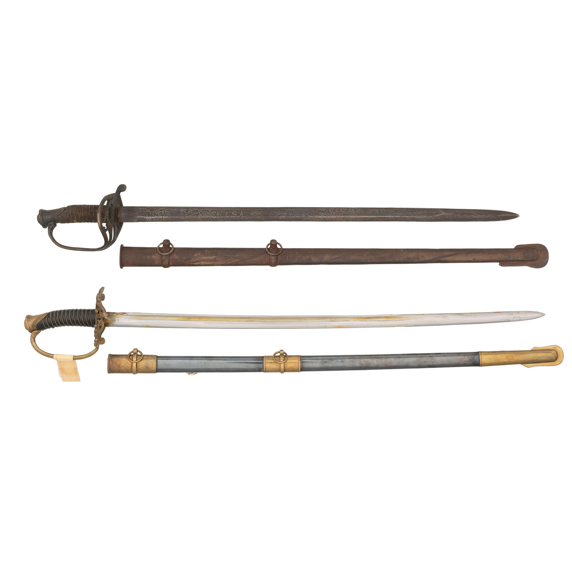 Lot of Two Reproduction Confederate Swords