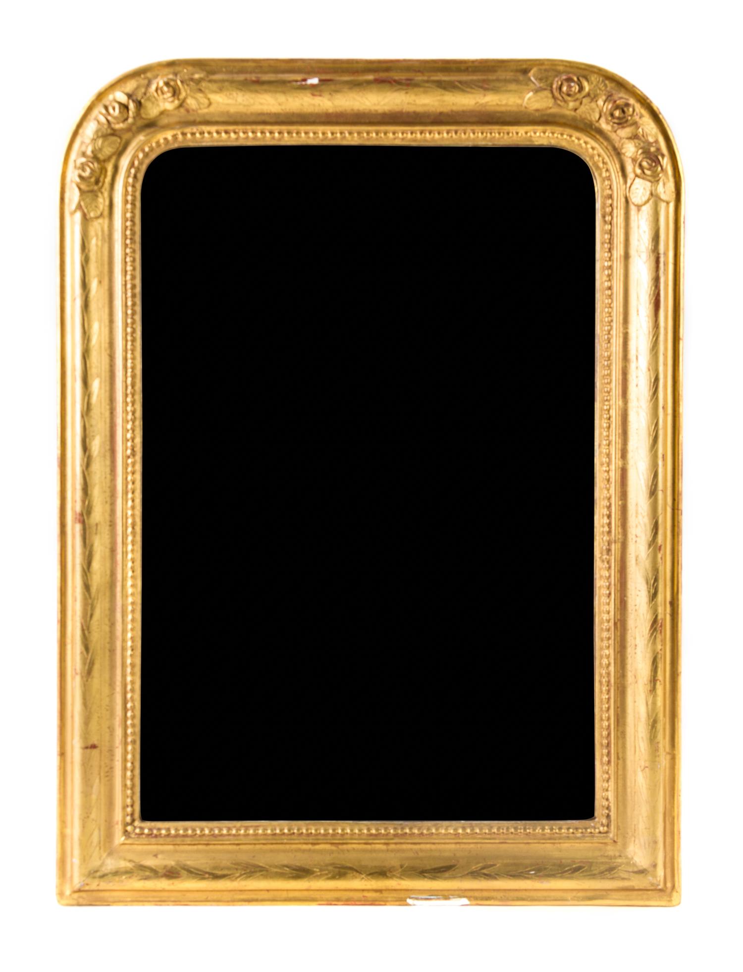 A Victorian Giltwood Mirror Height 31 3/4 x width 23 1/2 inches.