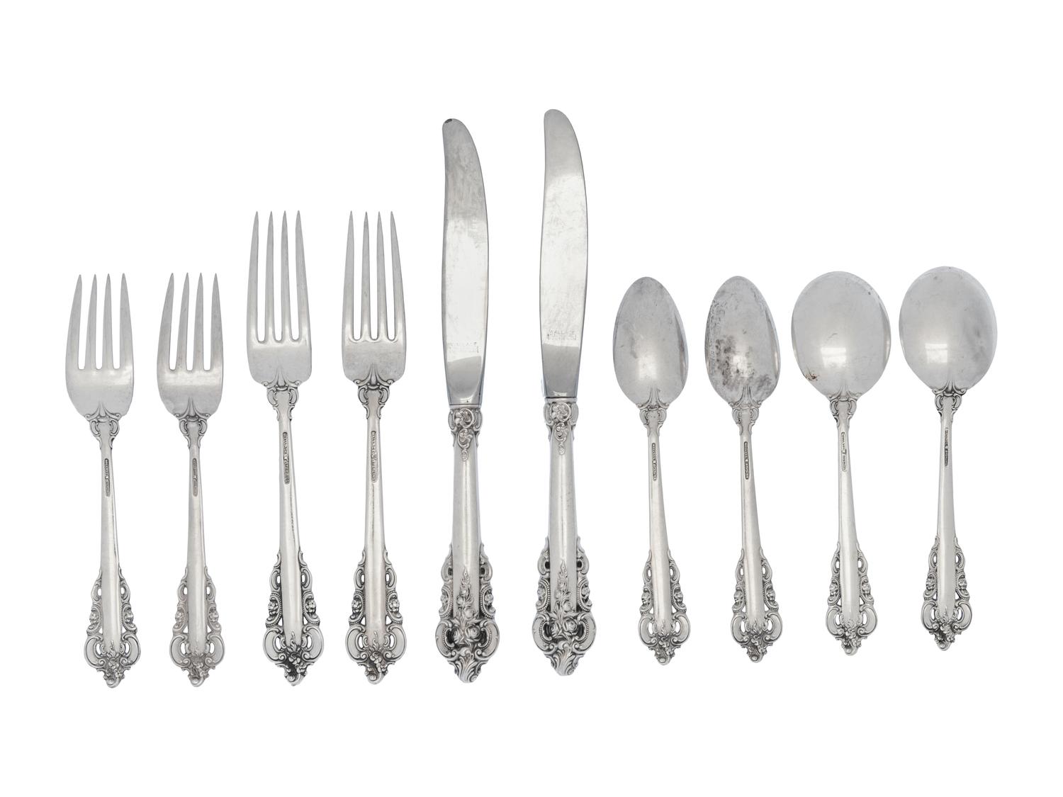 A Wallace Grand Baroque Silver Flatware Service