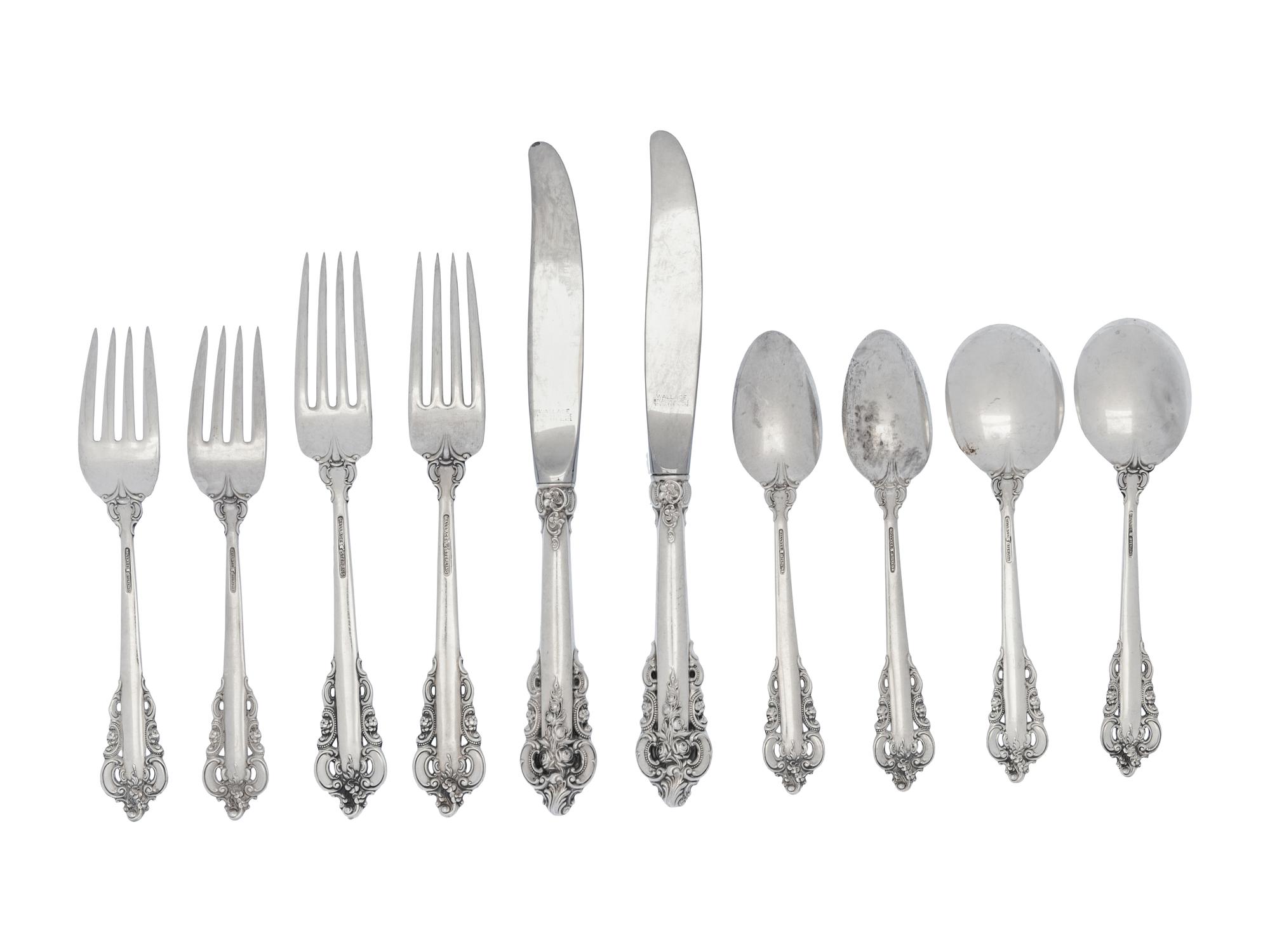 A Wallace Grand Baroque Silver Flatware Service