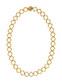 PALOMA PICASSO, TIFFANY & CO., YELLOW GOLD, PLATINUM AND DIAMOND LINK CHAIN NECKLACE