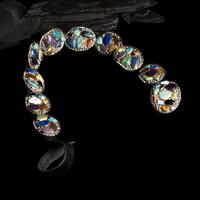 Southwestern Sterling Silver and Multi-stone Concha Belt