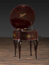 A Regina 'Rookwood ' Paint Decorated 20 Inch Drum Music Box