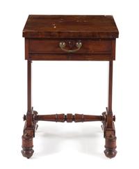 A Regency Mahogany Work Table Height 20 x width 20 x depth 16 inches (closed). — FIRST HALF 19TH CENTURY