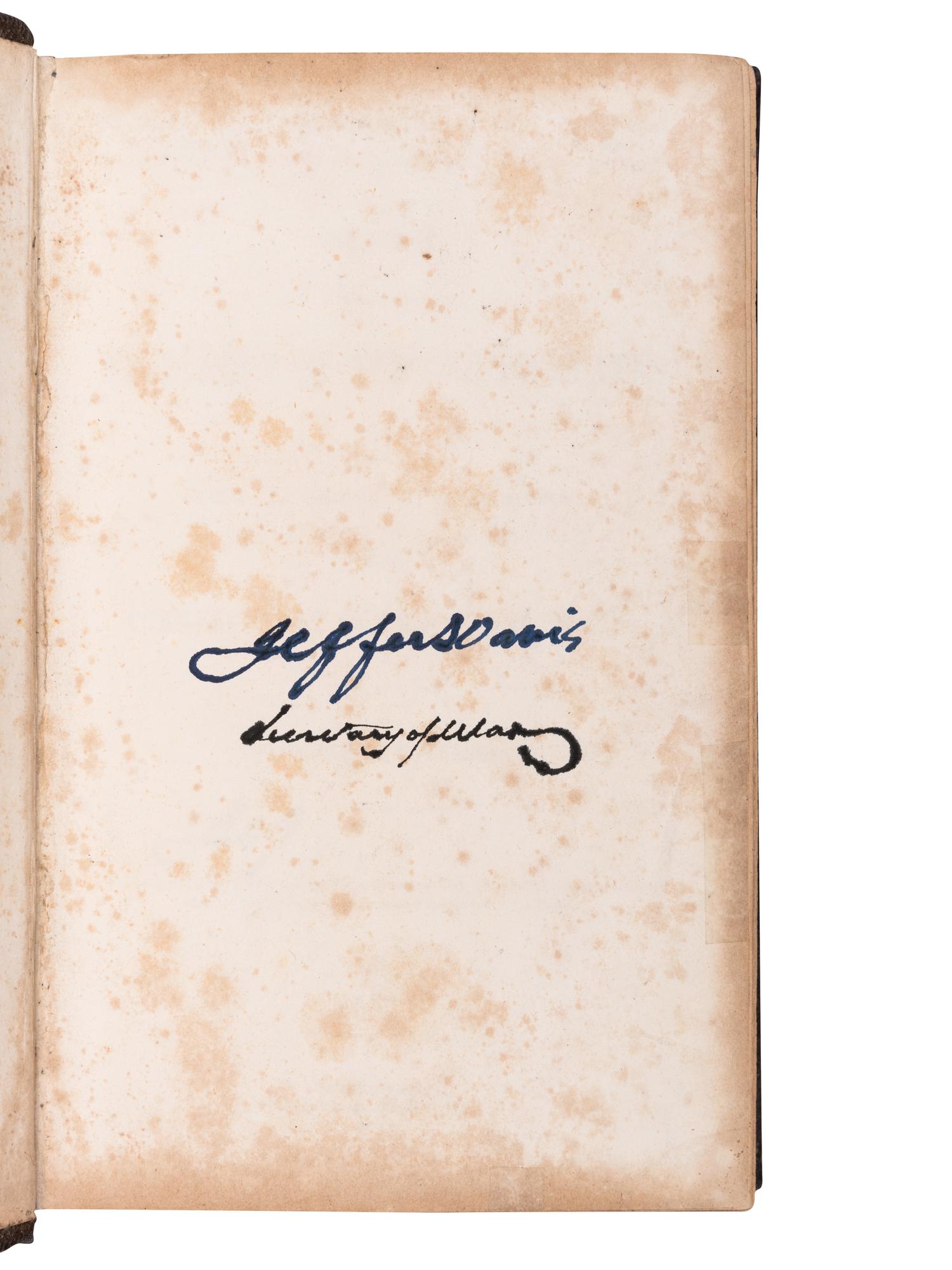 [DAVIS, Jefferson (1808-1889), his copy]. Message from the President of the United States to the Two Houses of Congress, at the Commencement of the Second Session of the Thirty-Third Congress, Part I . Washington: Beverley Tucker, Senate Printer, 1854.