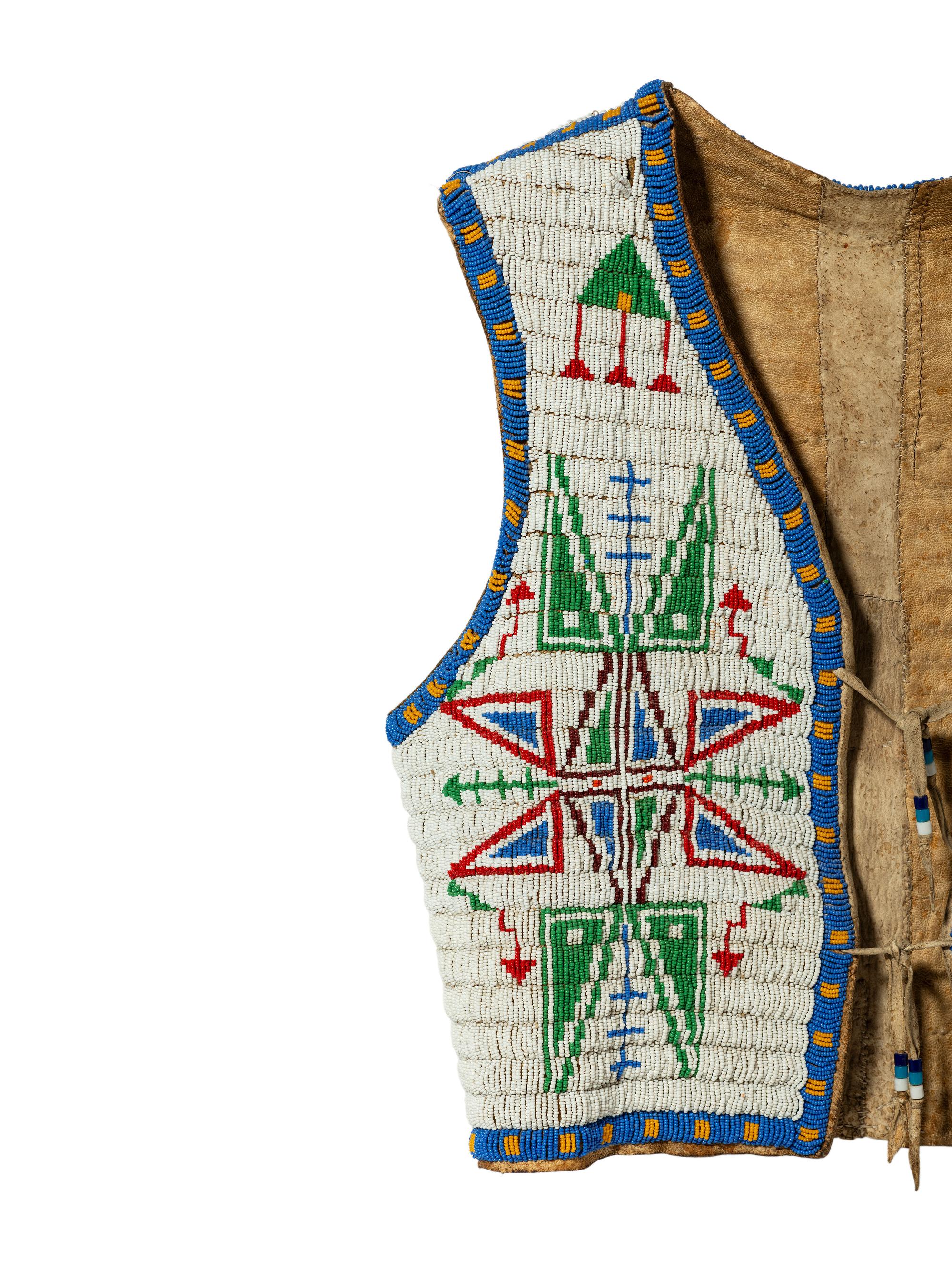 Plains Beaded Hide Vest