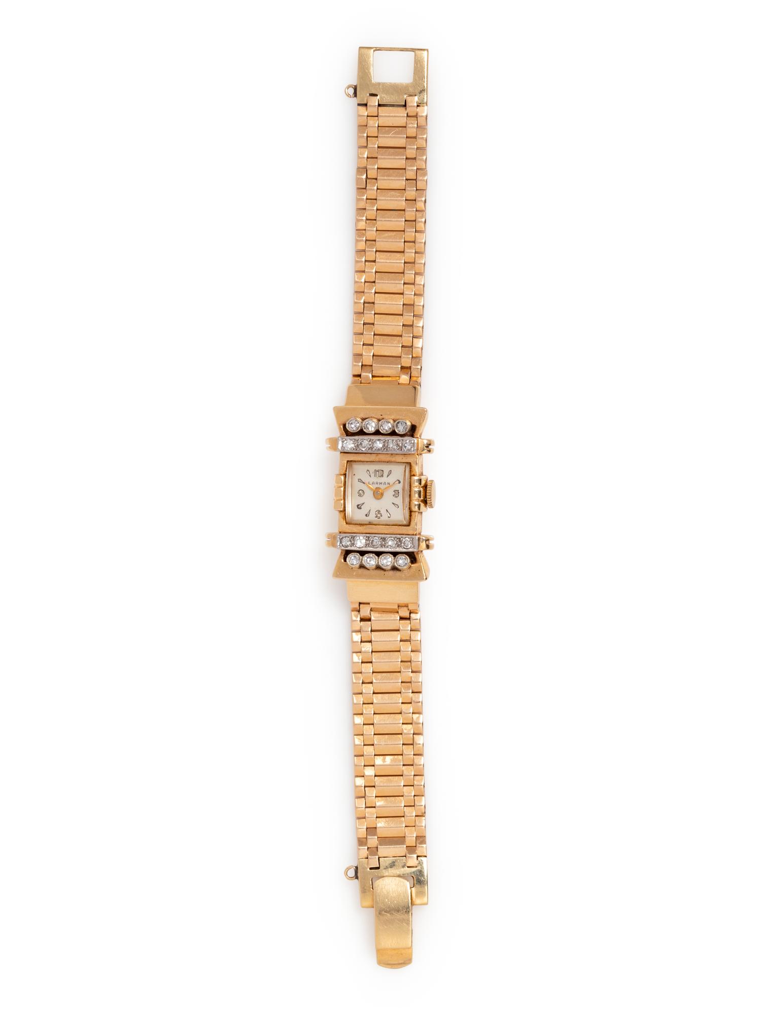14K YELLOW GOLD AND DIAMOND WRISTWATCH