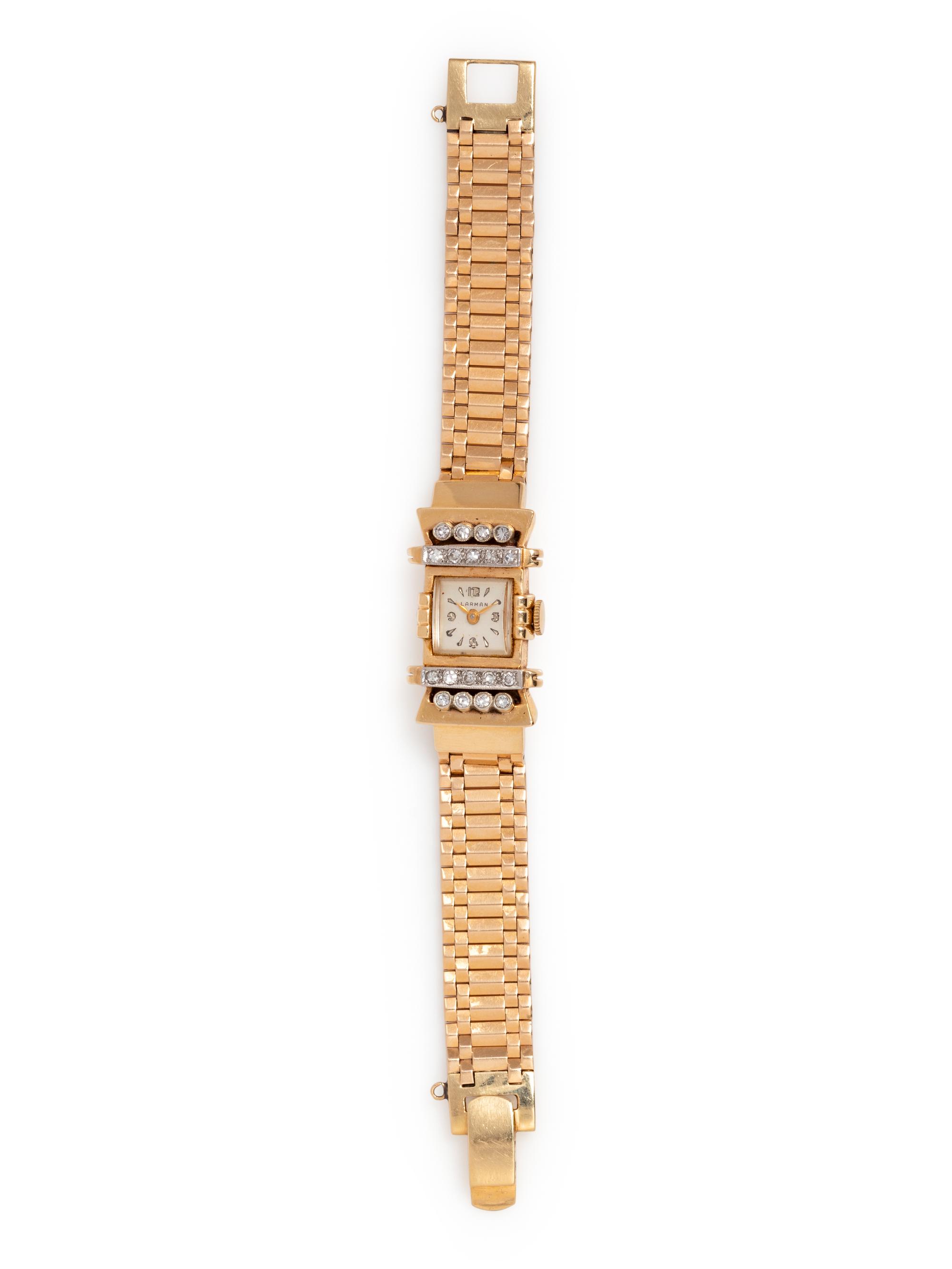14K YELLOW GOLD AND DIAMOND WRISTWATCH