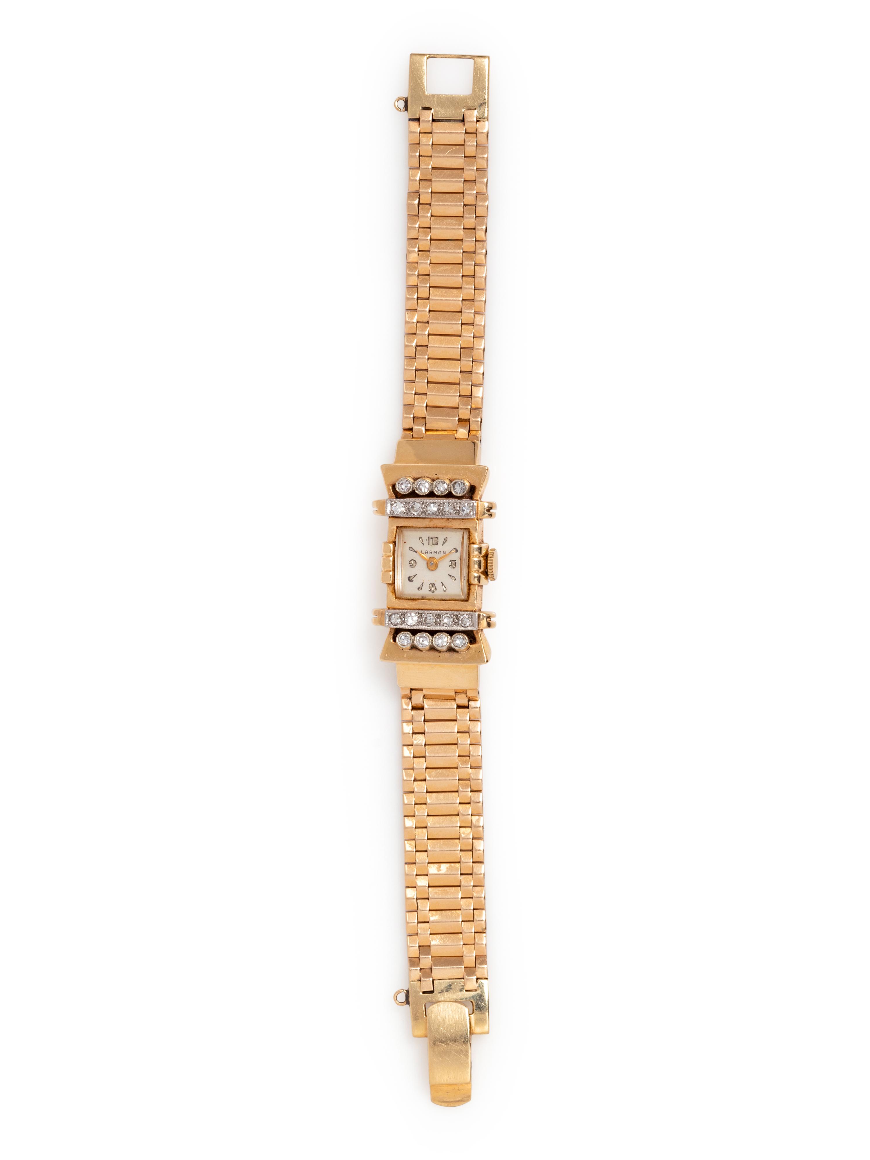 14K YELLOW GOLD AND DIAMOND WRISTWATCH