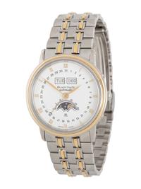 BLANCPAIN, STAINLESS STEEL AND 18K YELLOW GOLD 'VILLERET' TRIPLE CALENDAR MOONPHASE WATCH, BOX & PAPERS