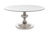 An American Silver Cake Dish, Tiffany & Co., New York, NY, First Half 20th Century, the circular top above the knopped stem and stepped