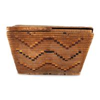 Salish Imbricated Lidded Storage Basket