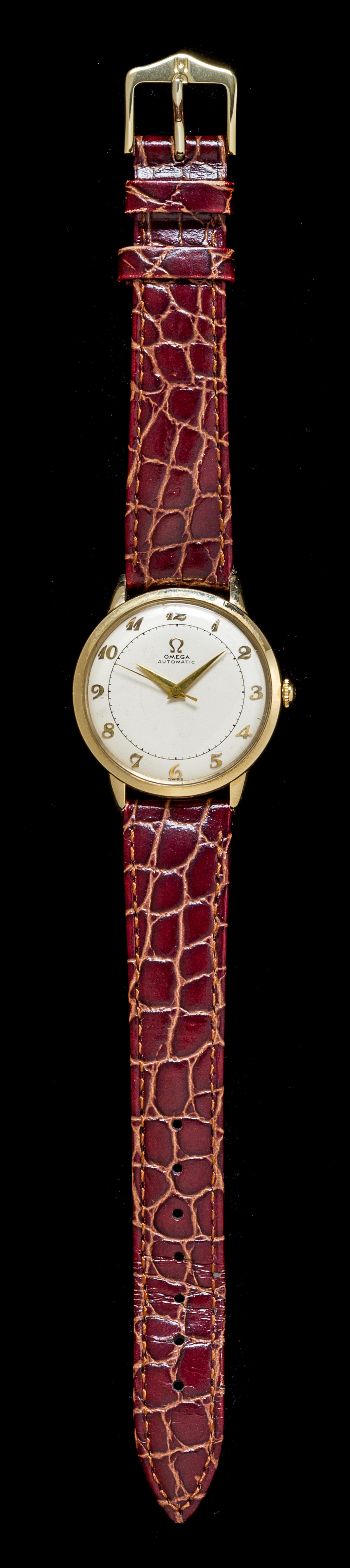 A 14 Karat Yellow Gold Wristwatch, Omega,