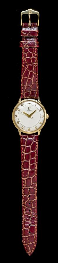 A 14 Karat Yellow Gold Wristwatch, Omega,