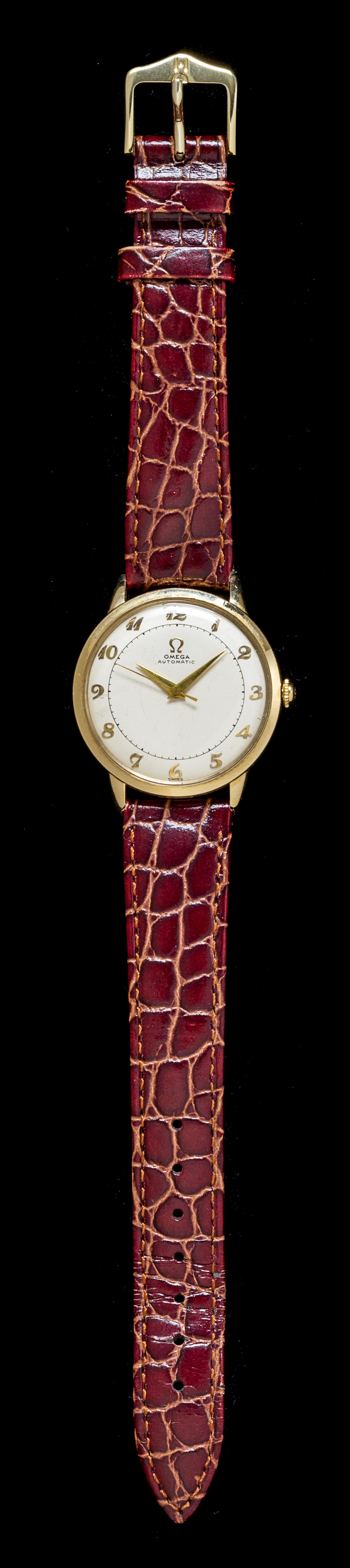 A 14 Karat Yellow Gold Wristwatch, Omega,