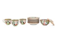 A Partial Set of Chinese Export Famille Rose Dinner and Tea Service