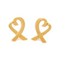 TIFFANY & CO., PALOMA PICASSO, YELLOW GOLD 'LOVING HEART' EARCLIPS
