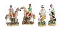Four Staffordshire Figures Height 7 1/4 inches (tallest)