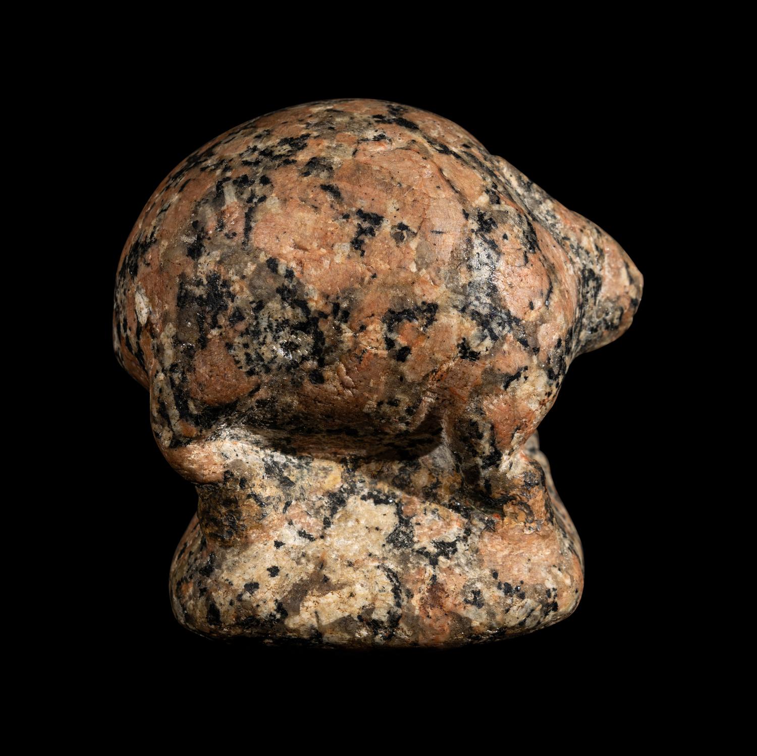 An Egyptian Granite Hedgehog — with 8 additional faience objects