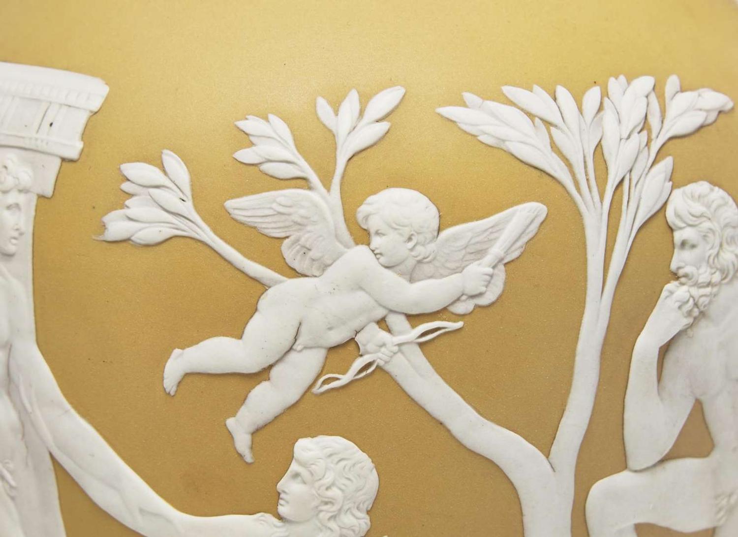 A Wedgwood Yellow Dip Jasperware Portland Vase, UK, late 19th century