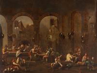 Manner of Alessandro Magnasco (Italian, 1667-1749) — Interior Scene of Barracks with Soldiers