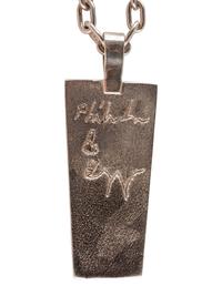Tufa Cast Silver Figural Pendant, with Inlay