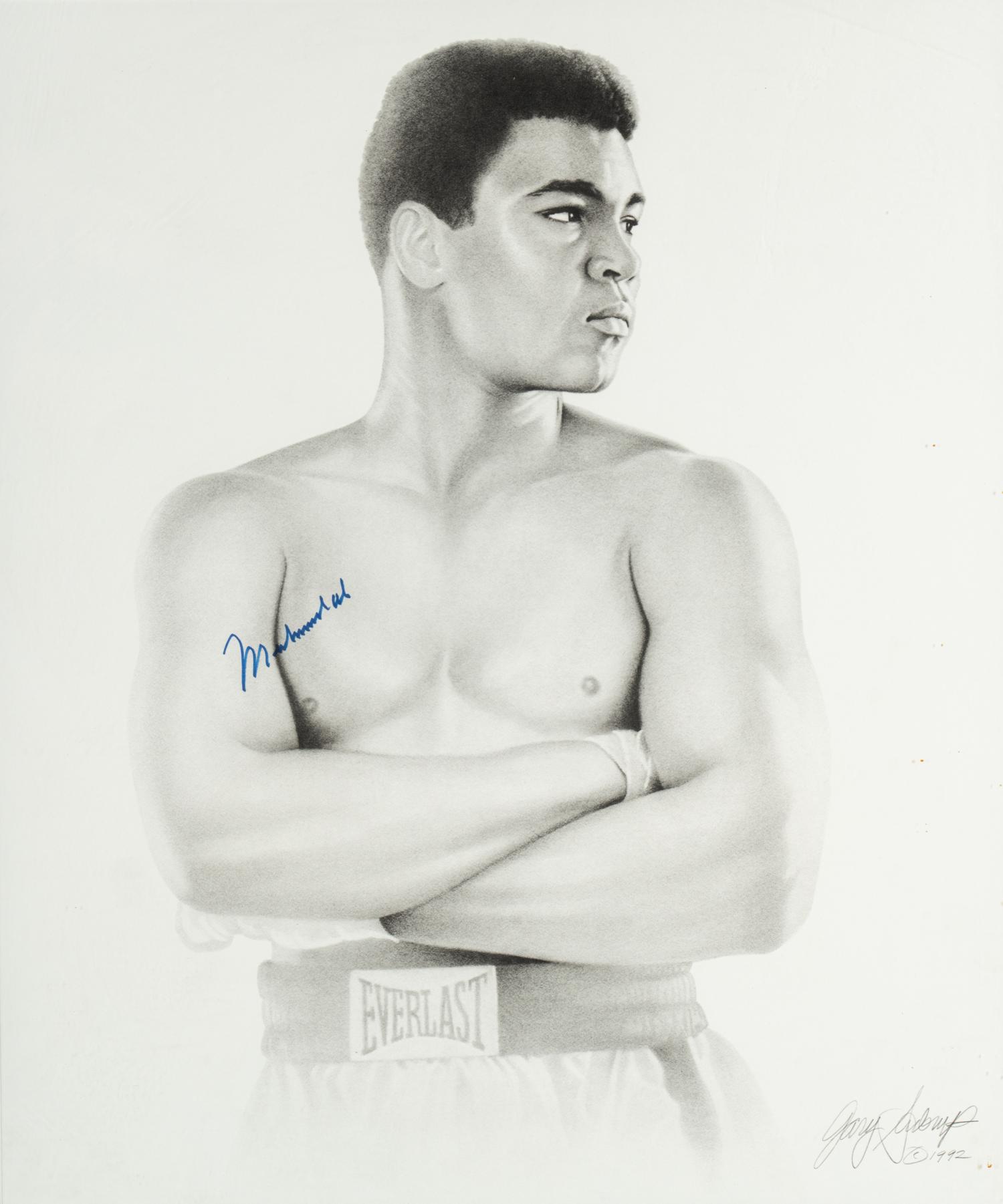 A Muhammad Ali Signed Autograph Print (Beckett Authentication Services Letter),
