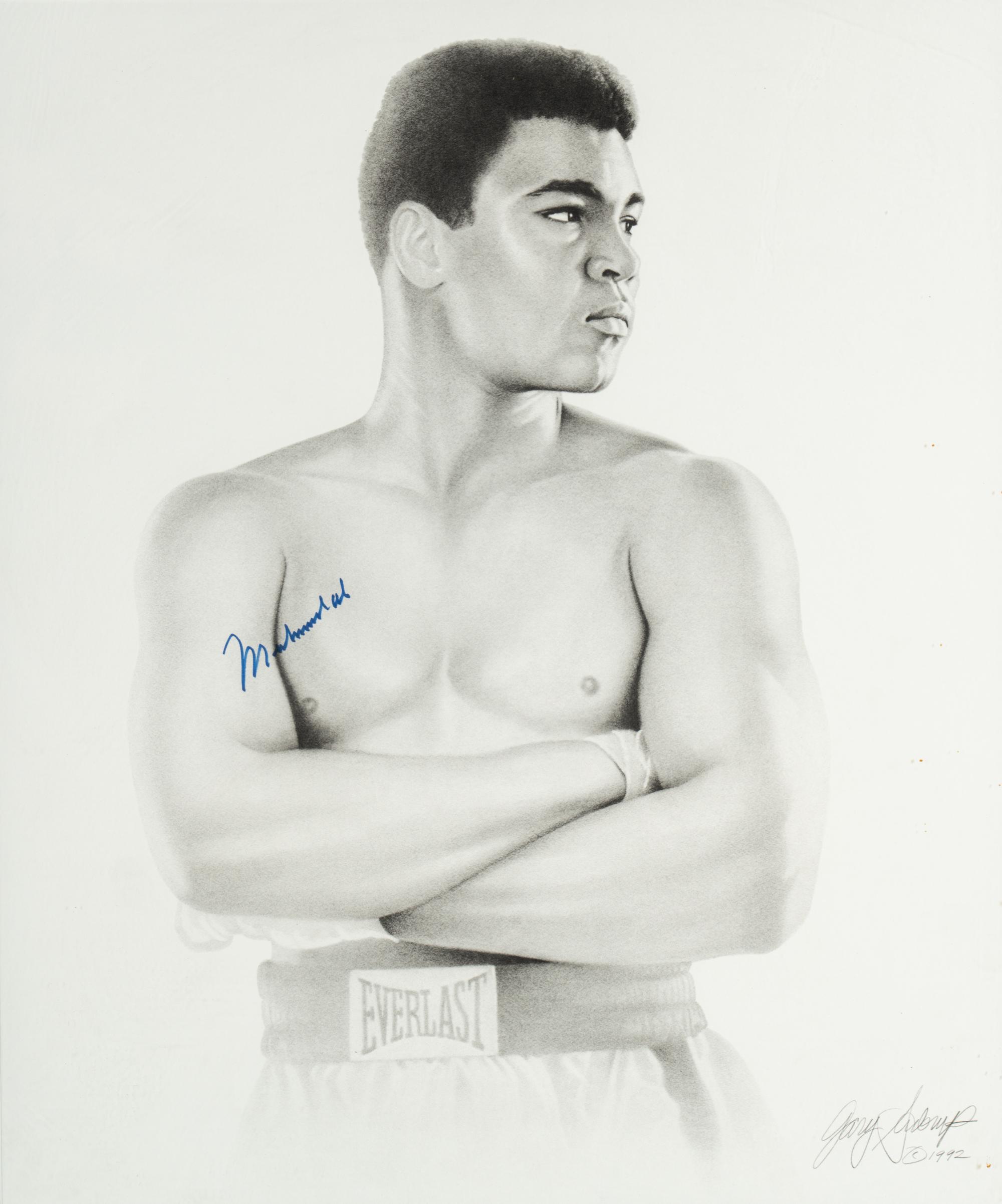 A Muhammad Ali Signed Autograph Print (Beckett Authentication Services Letter),