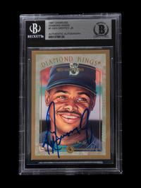 A 1997 Donruss Diamond Kings Ken Griffey Jr. Signed Autograph Baseball Card No. 1 (Beckett Authentication Services BAS Certified)