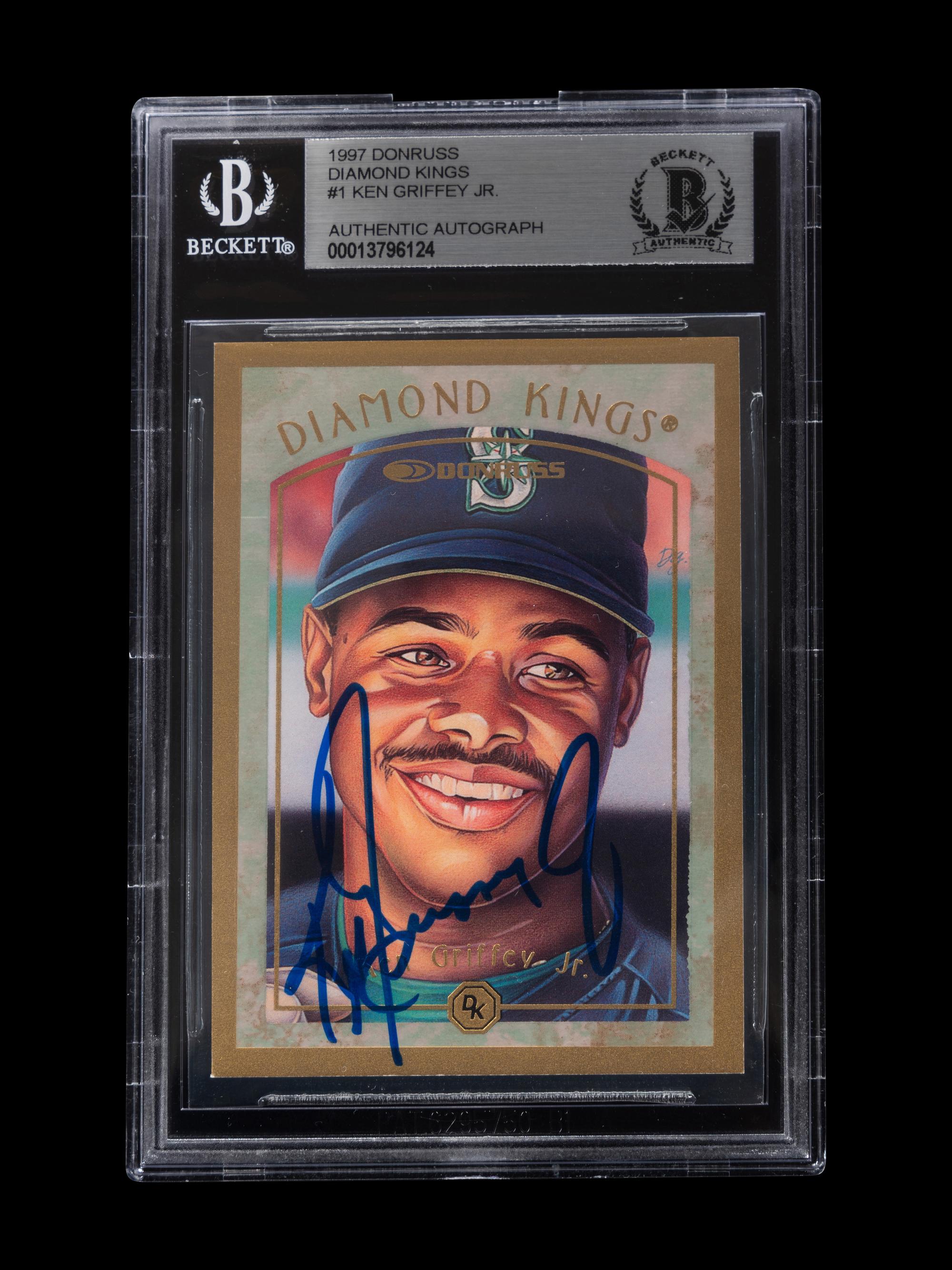 A 1997 Donruss Diamond Kings Ken Griffey Jr. Signed Autograph Baseball Card No. 1 (Beckett Authentication Services BAS Certified)