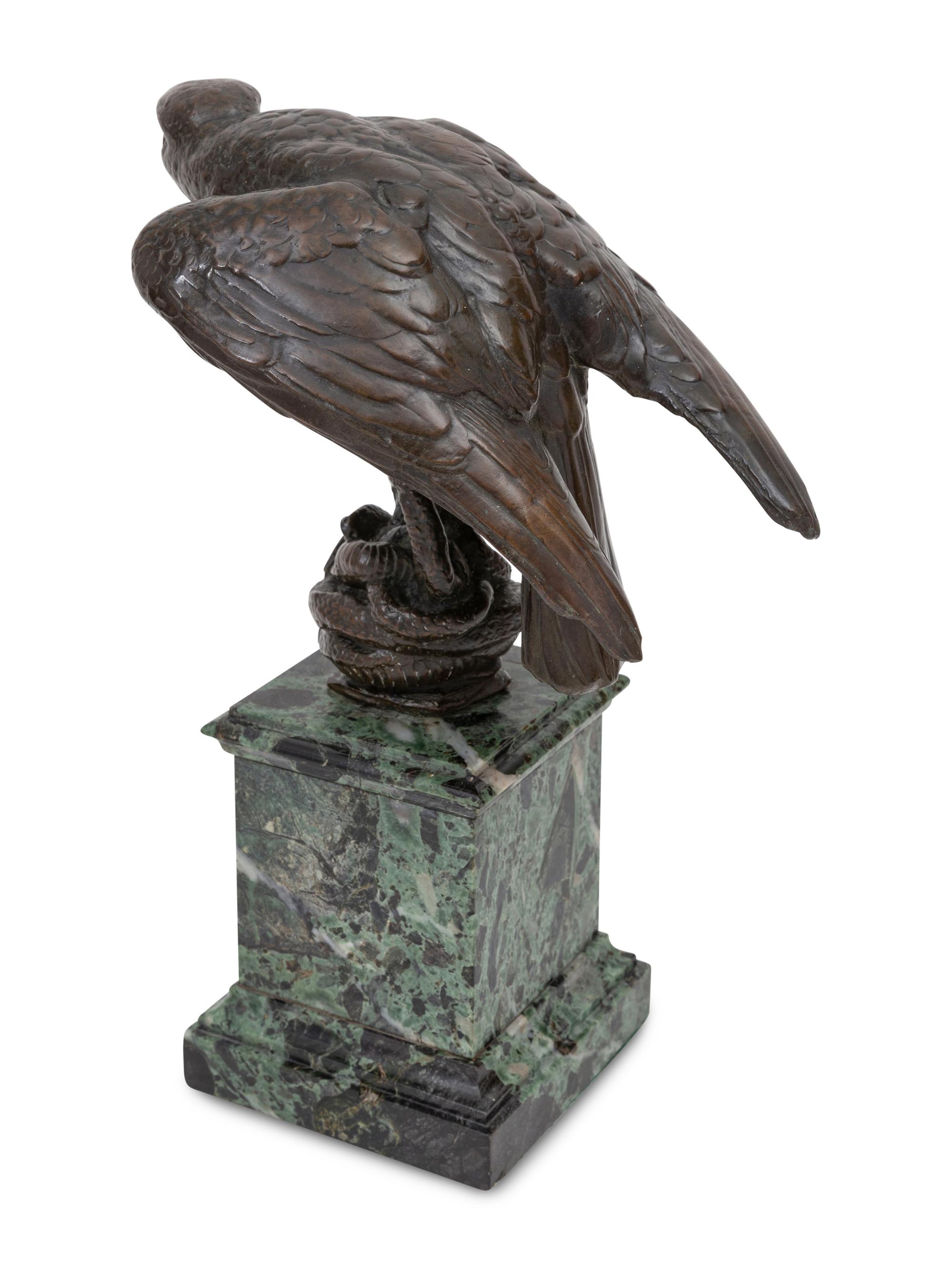 A French Bronze Model of an Eagle Clutching a Snake