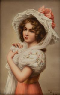A German Painted Porcelain Plaque