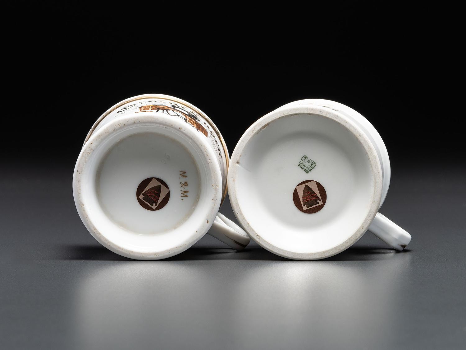 Two Tailor's Porcelain Occupational Shaving Mugs