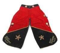 Two Pairs of Children's Chaps and a pair of Gauntlets Length of chaps 30 inches.