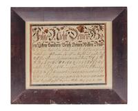 A Fraktur Vorschrift for Susan Miller, Attributed to Christian Alsdorff (1760-1838), Lancaster, Pennsylvania